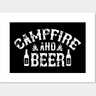 Campfire And Beer Camping Posters and Art